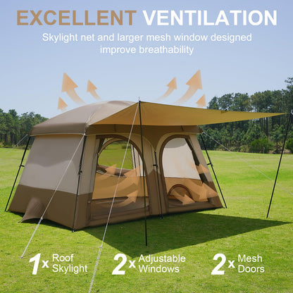 3–4 Person Camping Tent with Extended Vestibule