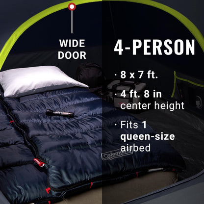 Dark Room Camping Tent with Rainfly & Quick Setup