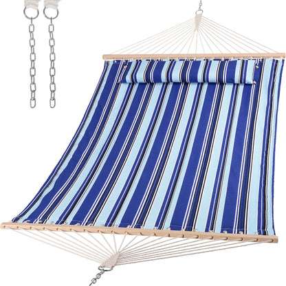 Double Quilted Hammock with Spreader Bar & Pillow