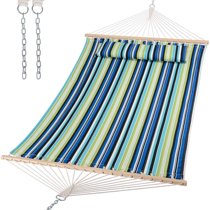 Double Quilted Hammock with Spreader Bar & Pillow