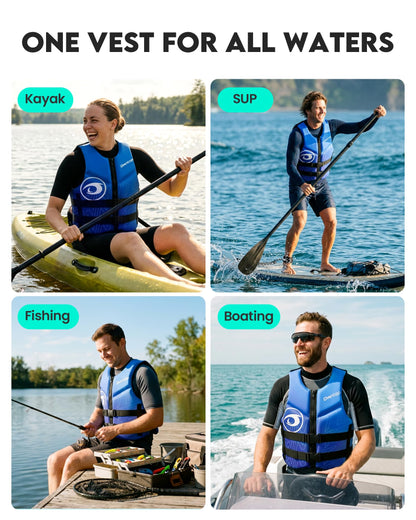 Adult Neoprene Swim Vest with Adjustable Buckles