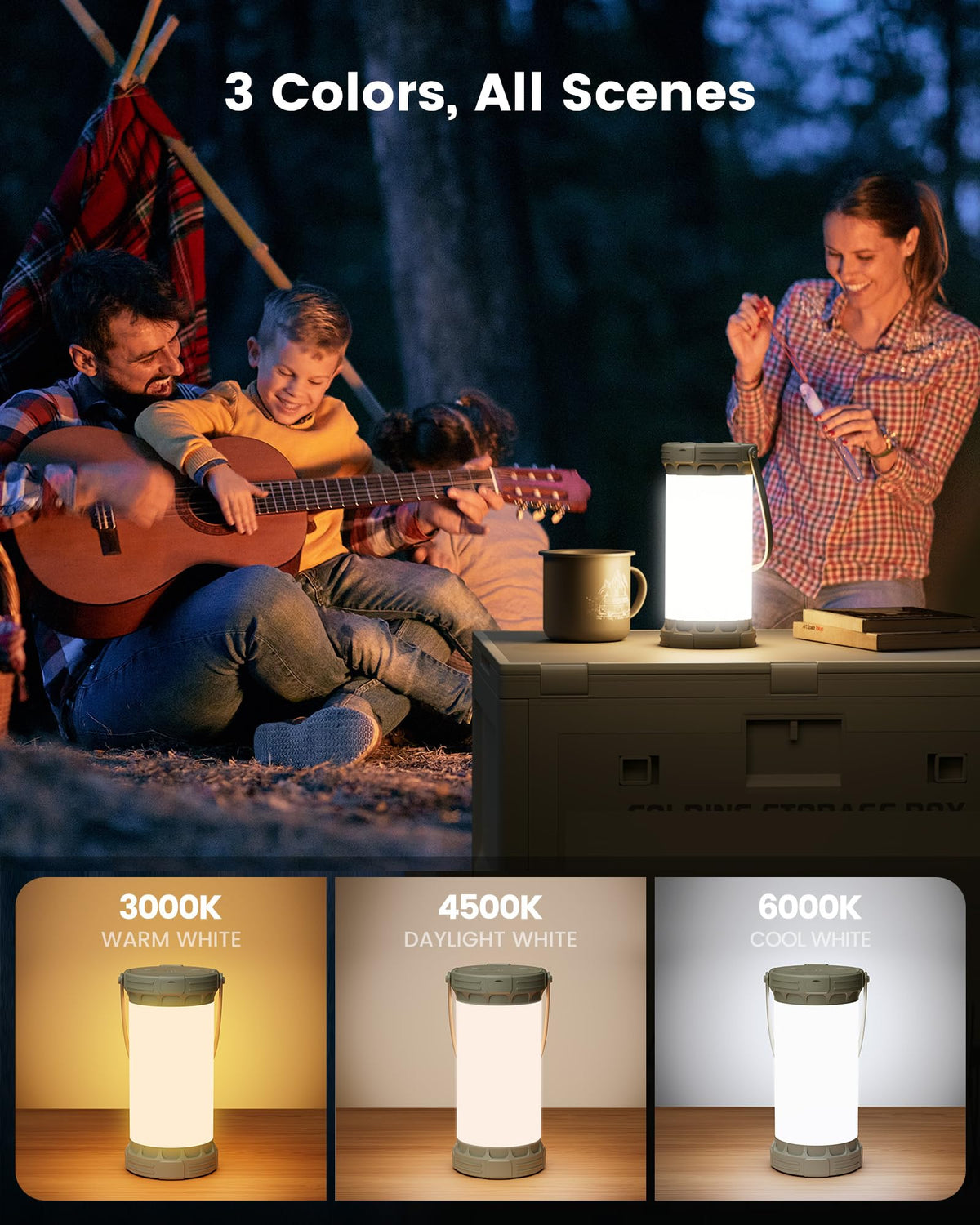 Rechargeable LED Camping Lantern With 5000mAh Battery
