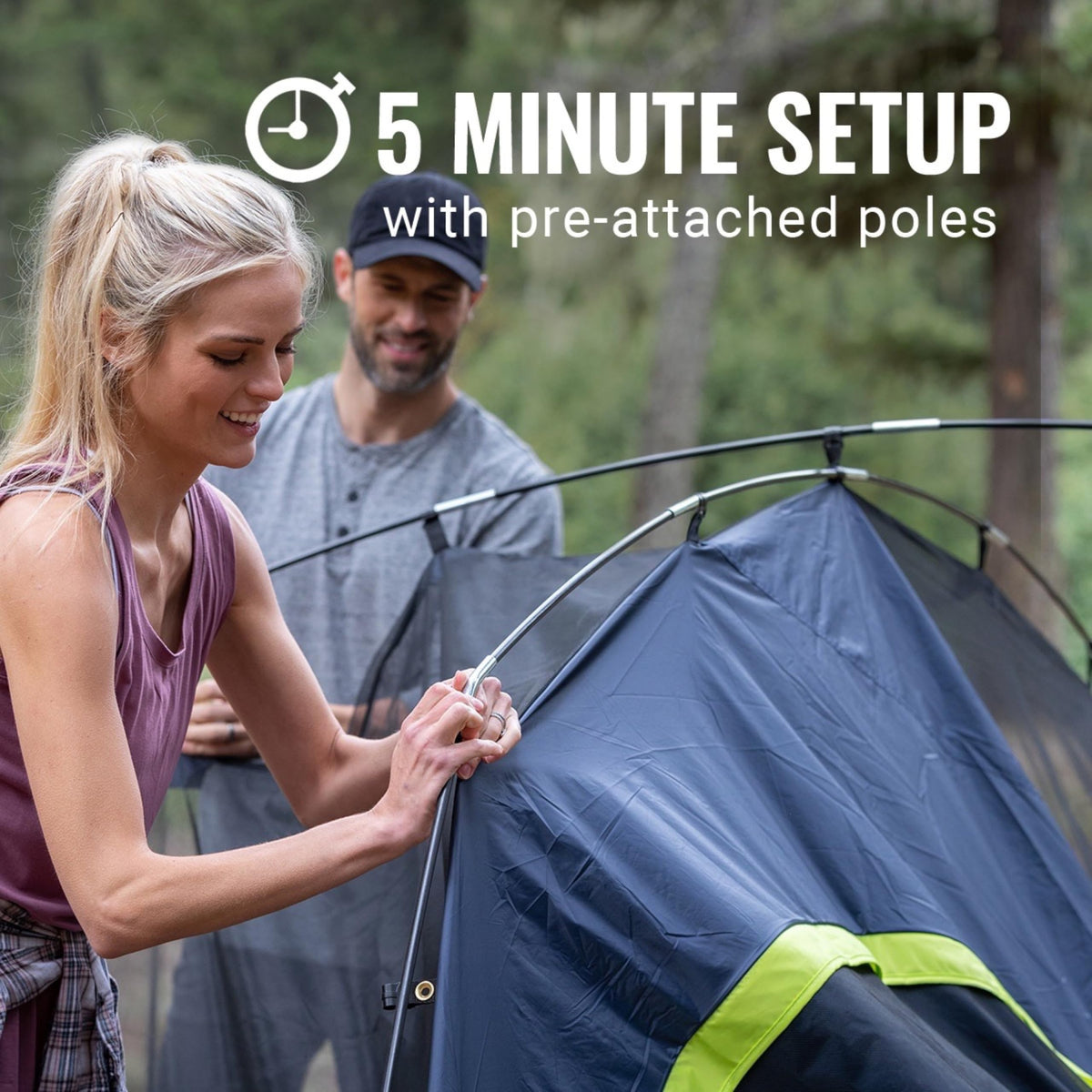 Dark Room Camping Tent with Rainfly & Quick Setup