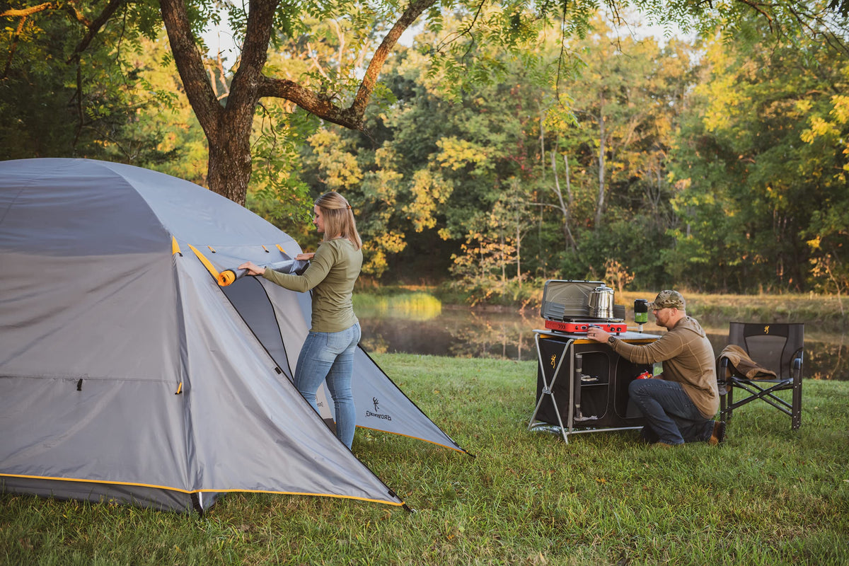 4-Person Cabin Camping Tent with Full-Coverage Fly