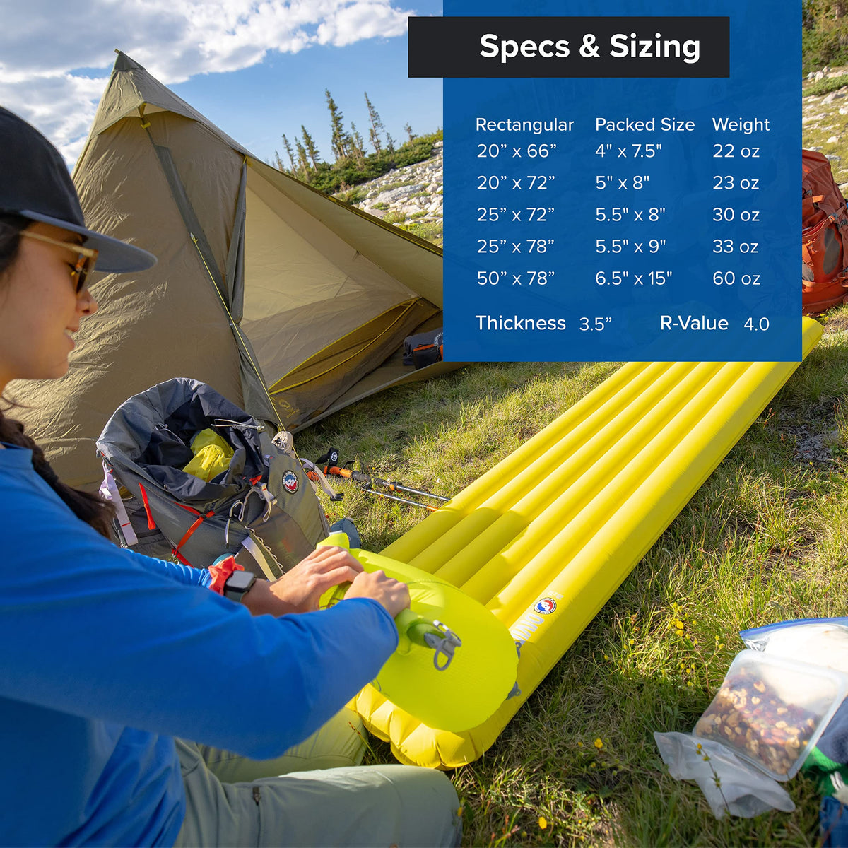 Air Chamber Sleeping Pad for Camping & Backpacking