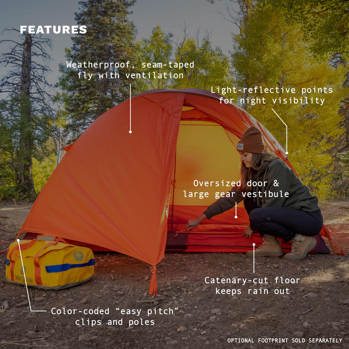4–6 Person Camping Tent with Protective Footprint