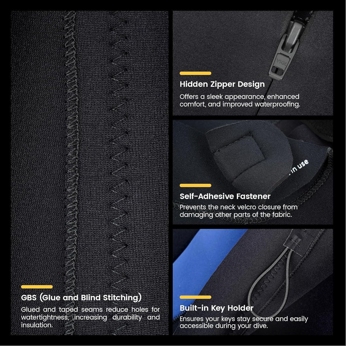 Men’s 5/4mm Neoprene Wetsuit with UPF 50+ Protection